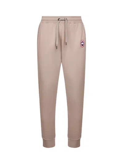 Canada Goose Men Beige Cotton Huron Sweatpants In Pink