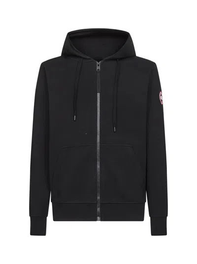 CANADA GOOSE CANADA GOOSE MEN BLACK HURON ZIP-UP HOODIE