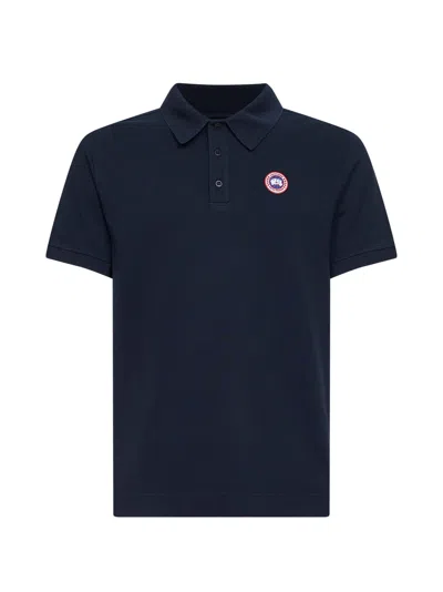 Canada Goose Men Beckley Polo Shirt In Structured Cotton In Blue