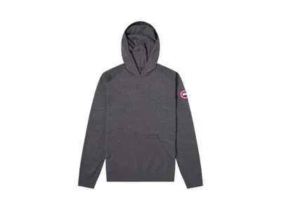 Pre-owned Canada Goose Men's  Amherst Badge Knit Hoodie In Iron Grey In Gray