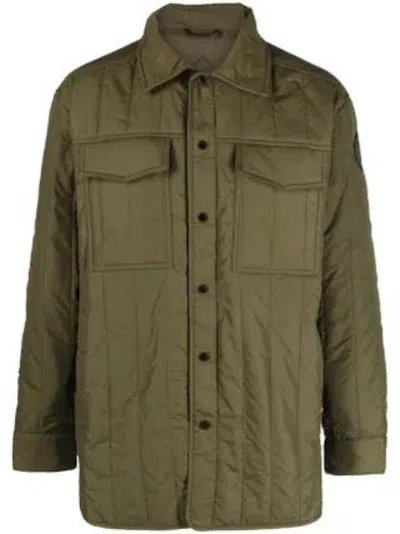 Pre-owned Canada Goose Men's  Carlyle Quilted Badge Jacket In Military Green