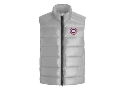 Pre-owned Canada Goose Men's  Crofton Down Vest In Silver Birch