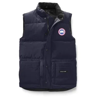 Pre-owned Canada Goose Men's  Freestyle Gilet Atlantic Crewneck Sweatshirt In Navy Blue
