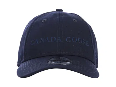 Pre-owned Canada Goose Men's  Woodmark Embroideredlogo Baseball Cap In Navy Blue