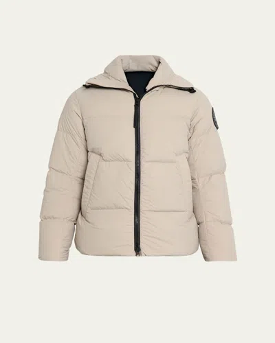 Canada Goose Men's Crofton Matte Nylon Hooded Puffer Jacket In Neutral