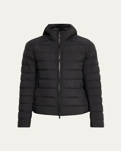 Canada Goose Men's Crofton Packable Quilted Matte Ripstop Hoodie In Black