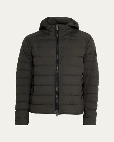 Canada Goose Men's Crofton Packable Quilted Matte Ripstop Hoodie In Green