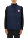 Canada Goose Charcoal Polyester Blend Freestyle Sleeveless Down Jacket In Blue