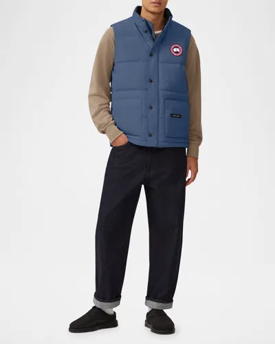 Canada Goose Freestyle Regeneration Two-tone Quilted Shell Down Gilet In Blue