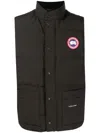 Canada Goose Charcoal Polyester Blend Freestyle Sleeveless Down Jacket In Black