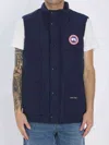 Canada Goose Charcoal Polyester Blend Freestyle Sleeveless Down Jacket In Blue