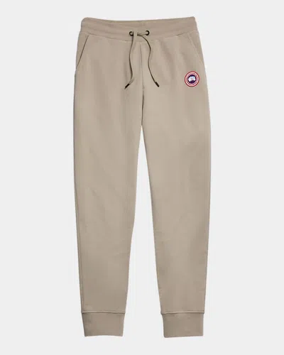 Canada Goose Cotton Track-pants With Ribbed Cuffs In Gray