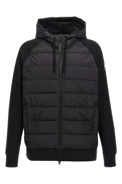 Canada Goose Hybridge Huron Quilted Shell And Cotton-jersey Down Jacket In Black
