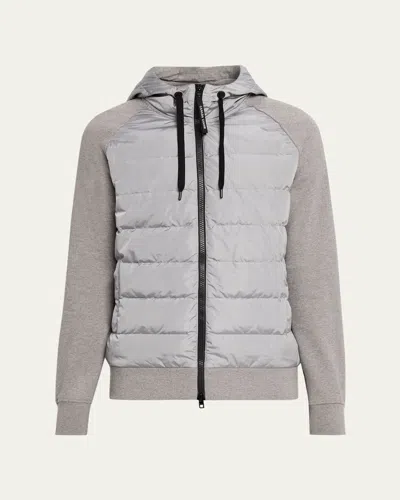 Canada Goose Grey Hybridge Huron Full Zip Hoody Down Jacket In Gray