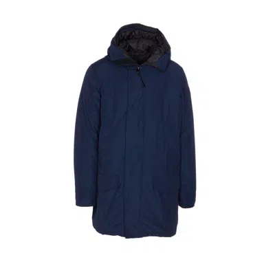 Canada Goose Hooded Coat With Long Sleeves And Pockets In Blue