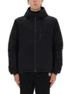 Canada Goose Hooded Down Jacket Featuring Chest Pocket In Black