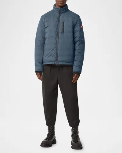 Canada Goose Men's Lodge Zip-front Puffer Coat In Ozone Blue