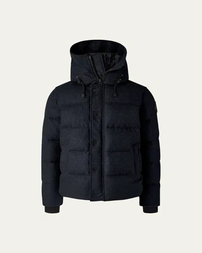 Canada Goose Mens Atlantic Navy Melange Macmillan Brand-patch Recycled Wool-blend Jacket In Atlantic Navy Melange