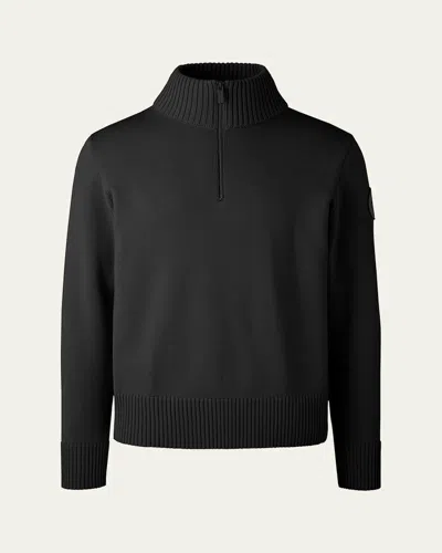 Canada Goose Men's Rosseau Quarter-zip Sweater In Black