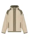 Canada Goose Hooded Shearling Effect Jacket With Contrast Panels In Black