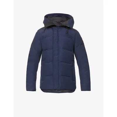 Canada Goose Mens Atlantic Navy Macmillan Funnel-neck Twill-down Parka Jacket In Blue