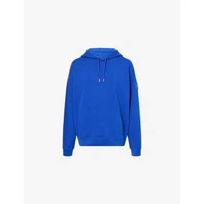 Canada Goose Mens Azurite Blue - Bleu Rove Brand-patch Cotton-jersey Hoodie Xs