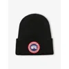 Canada Goose Mens Black - Noir Arctic Toque Ribbed Wool Beanie Hat In Black