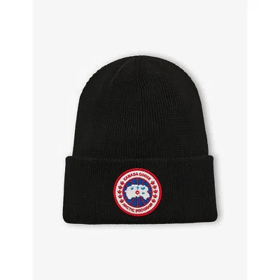 Canada Goose Mens Black - Noir Arctic Toque Ribbed Wool Beanie Hat