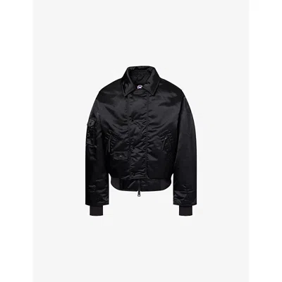 CANADA GOOSE MENS BLACK - NOIR SEGUIN AVIATOR SPREAD-COLLAR BOMBER JACKET