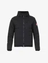 Canada Goose Lodge Packable Windproof 750 Fill Power Down Hooded Jacket In Black