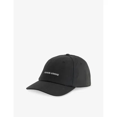 Canada Goose Mens Black/white - Noir/blanc Everyday Logo-embellished Cotton Cap