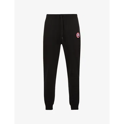 Canada Goose Mens  Huron Relaxed-fit Cotton-jersey Jogging Bottoms In Black