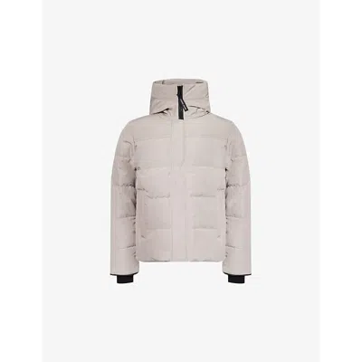 Canada Goose Mens Macmillan Funnel-neck Twill-down Parka Jacket Limestone