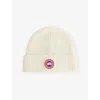 Canada Goose Mens Cottongrass-linaigrette Rib Toque Brand-patch Wool Beanie In Yellow