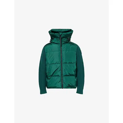 Canada Goose Mens Glade Green - Vert Hy-bridge Grove Contrast-knit Shell-down Jacket