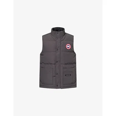 Canada Goose Mens Granite Grey Freestyle Logo-patch Quilted Shell Gilet Xs In Gray