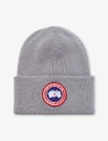 Canada Goose Arctic Disc Ribbed-knit Beanie In Heather Grey