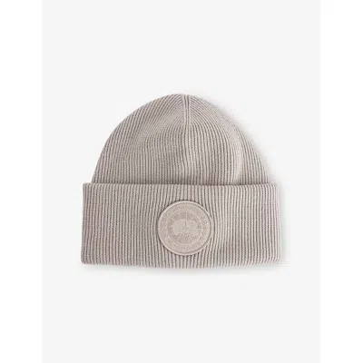 Canada Goose Mens Limestone - Calcaire Arctic Toque Ribbed Wool Beanie In Gray