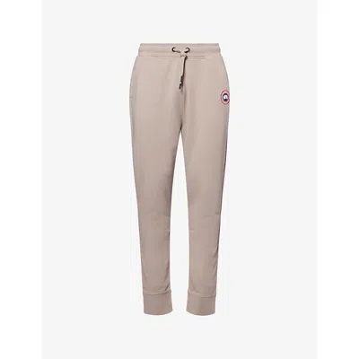 Canada Goose Mens Limestone - Calcaire Huron Relaxed-fit Cotton-jersey Joggers In Neutral