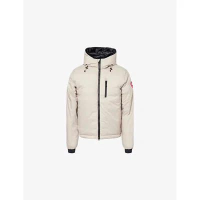 Canada Goose Mens Limestone Lodge Regular-fit Shell-down Hoody In Gray