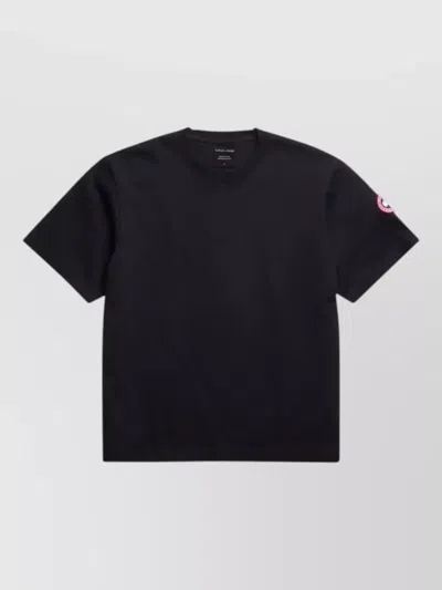 Canada Goose Mens Logo Crew Neck Short Sleeve T-shirt In Black