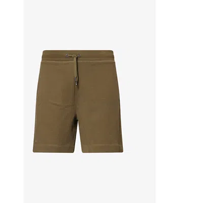 Canada Goose Mens Military Green Huron Drawstring-waist Cotton-jersey Shorts