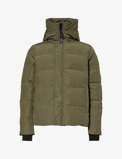 Canada Goose Mens Military Green Macmillan High-neck Regular-fit Woven-down Parka Jacket
