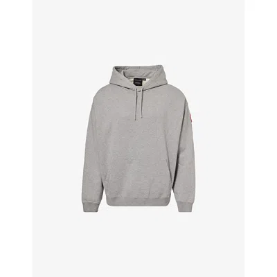 Canada Goose Mens Stone Heather- Chine Rove Brand-patch Cotton-jersey Hoodie In Gray