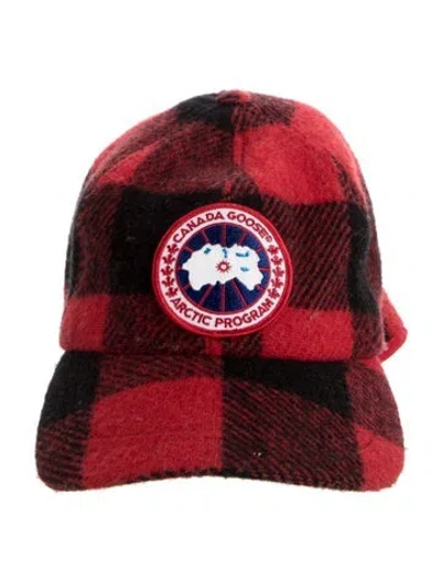 Pre-owned Canada Goose Merino Wool Baseball Cap In Red