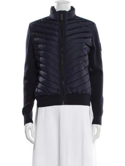 Pre-owned Canada Goose Merino Wool Bomber Jacket In Blue