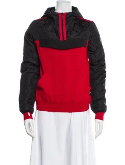 Pre-owned Canada Goose Merino Wool Colorblock Pattern Puffer Jacket In Red