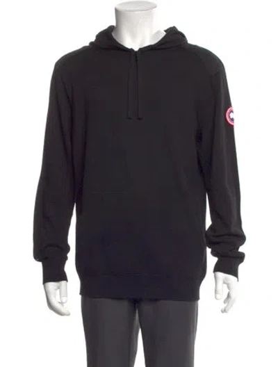 Pre-owned Canada Goose Merino Wool Graphic Print Hoodie In Black