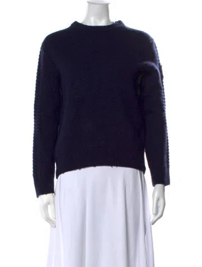 Pre-owned Canada Goose Merino Wool Mock Neck Sweater In Blue