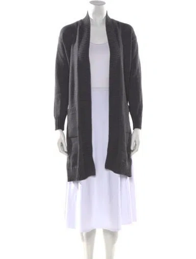 Pre-owned Canada Goose Merino Wool Open Front Sweater In Gray